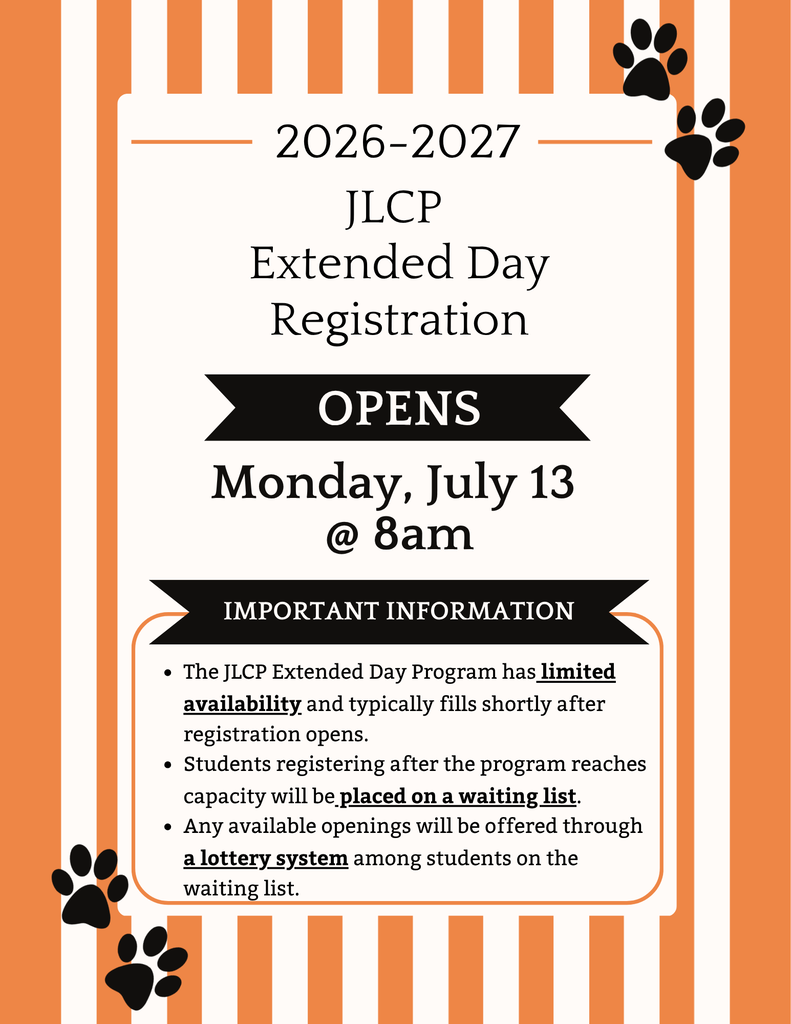 JLCP Extended Day Registration Flyer 2026