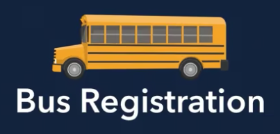 yellow bus on a blue background
