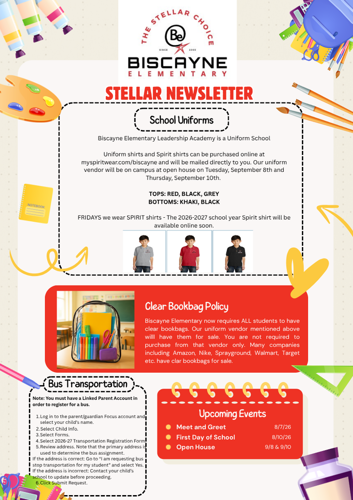 Back to School Information