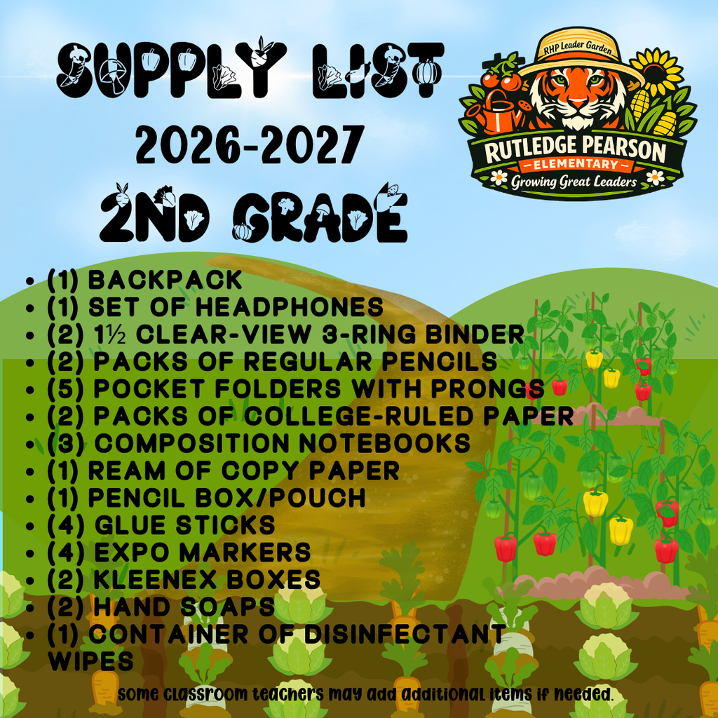 2nd Grade Supply List 2026-2027