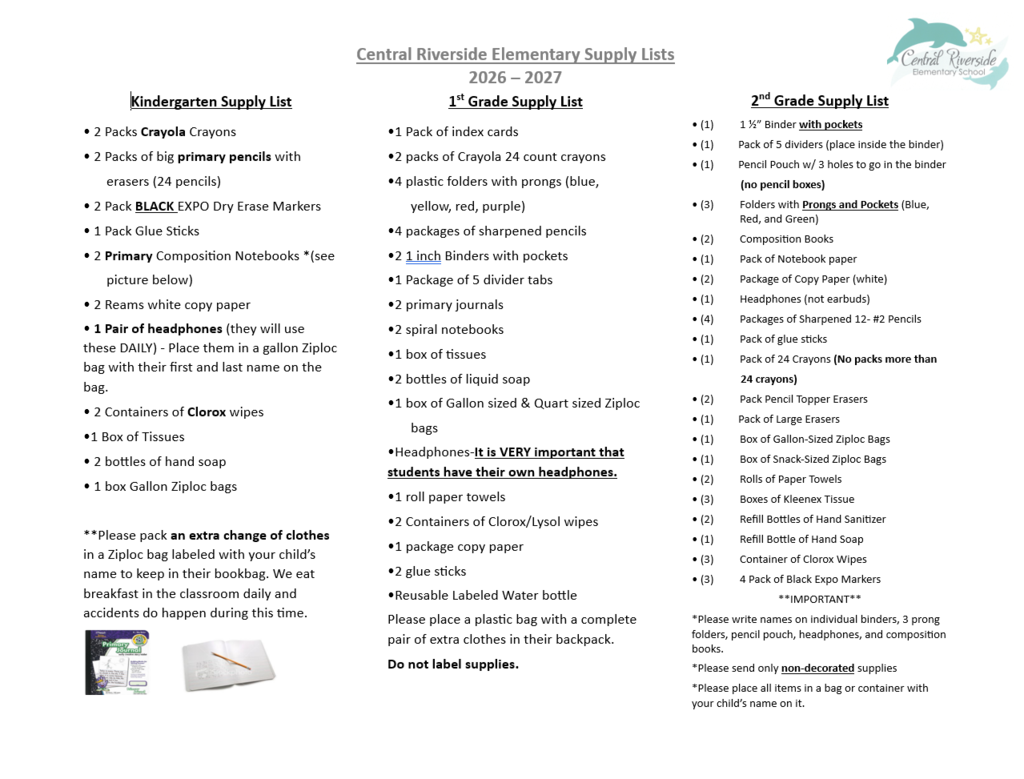 Supply List K-2