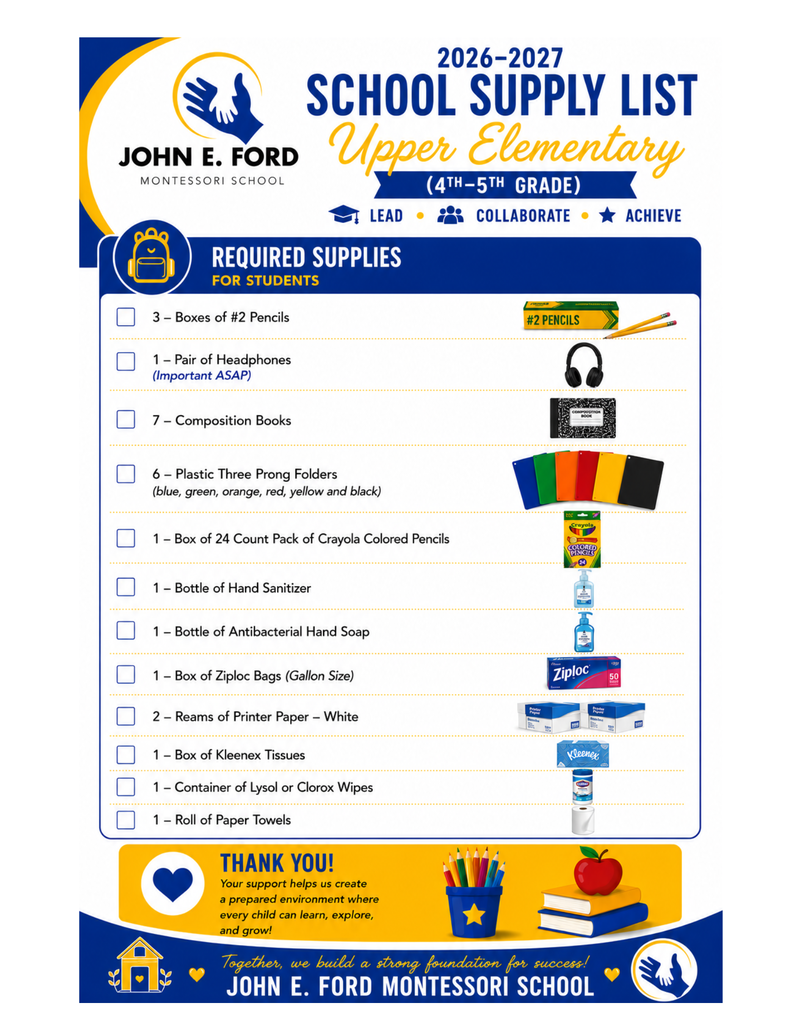 Supply Lists 2026