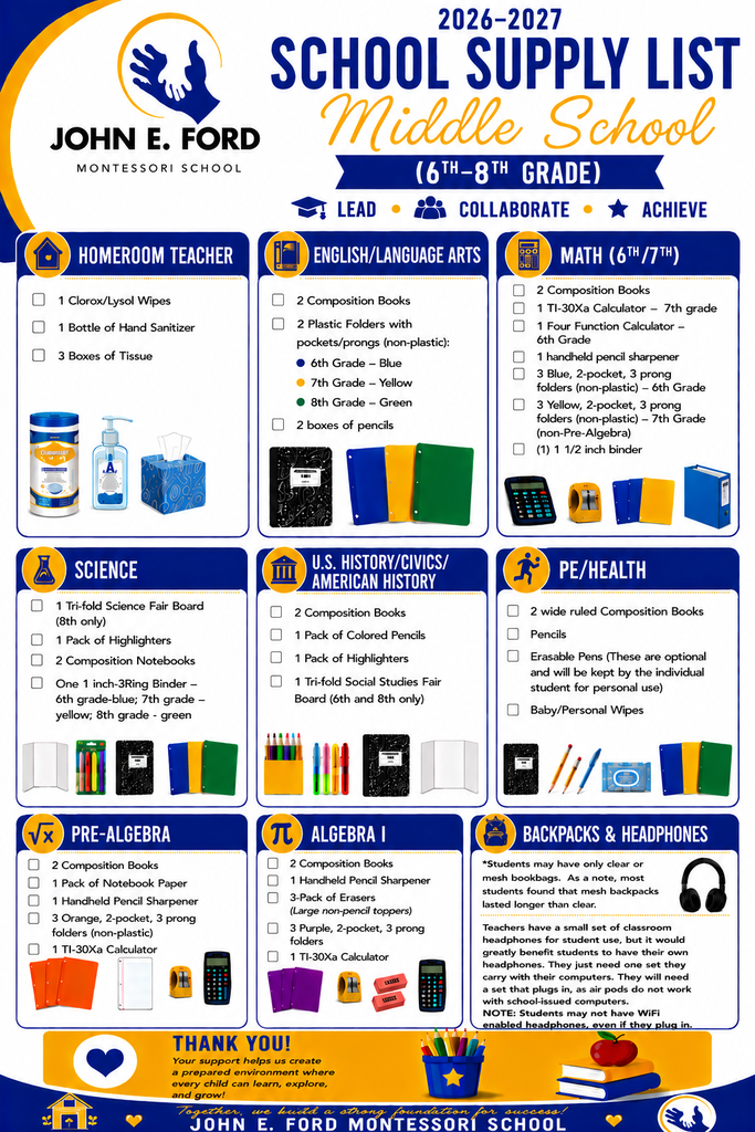 Supply Lists 2026