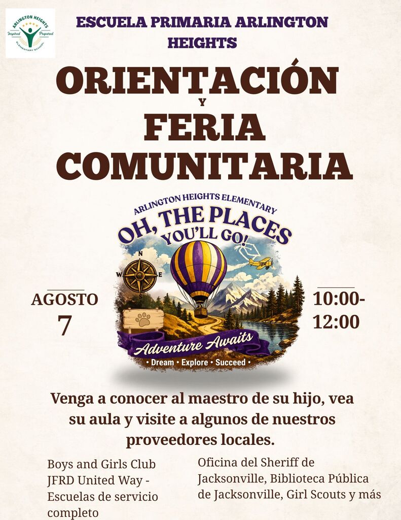 Orientation and Community at Arlington Heights on Friday, August 7, 2026, from 10AM- 12PM.