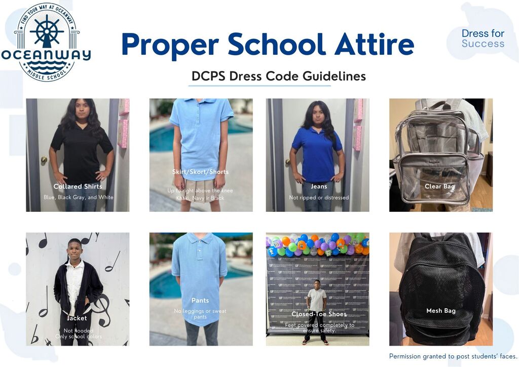 Showing examples of students wearing different approved uniform
