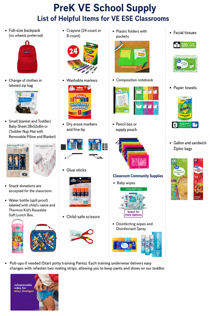PreK (VE) School Supply List