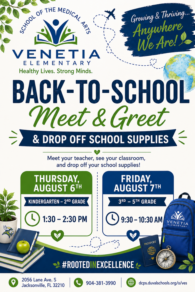 meet and greet Thursday, August 6th for K-2nd and Friday, August 7th for 3rd-5th