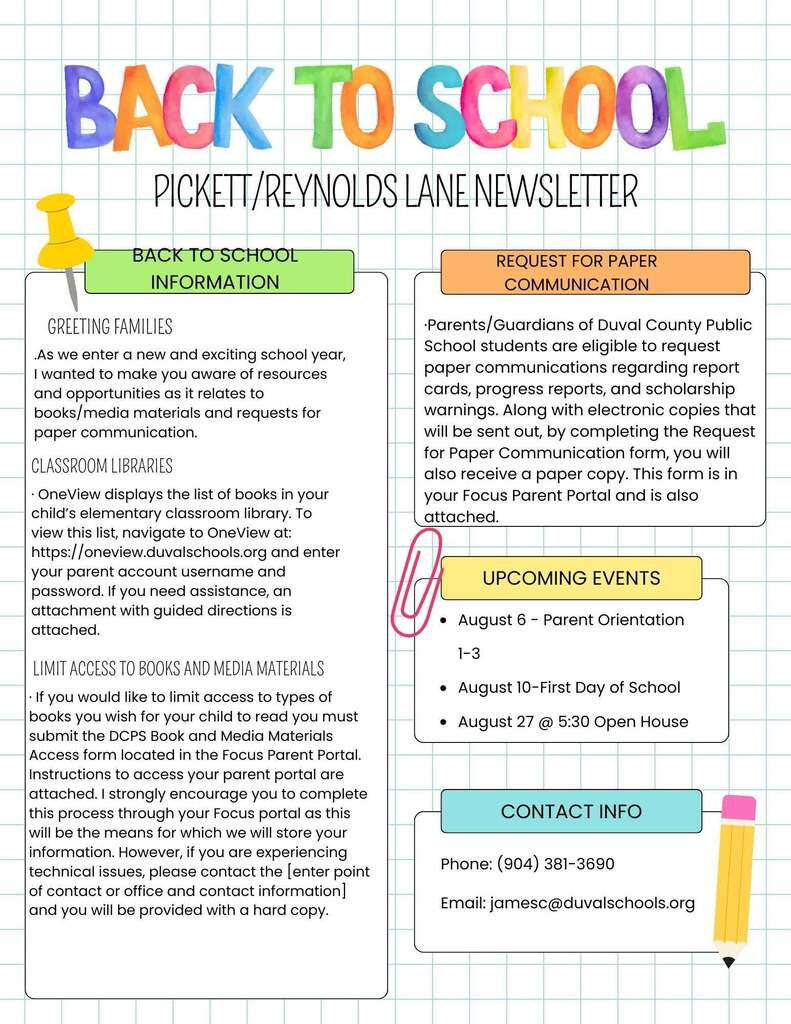 We're excited for our 1st Pickett / Reynolds Lane Newsletter!