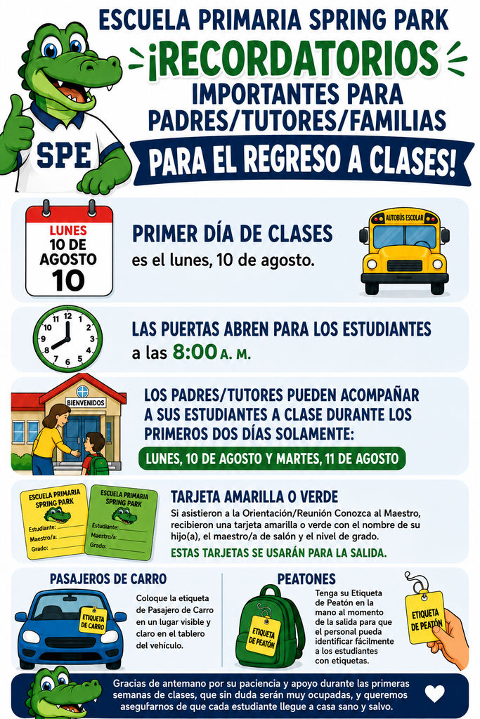 SPE's Back-To-School Reminders (Espanol)