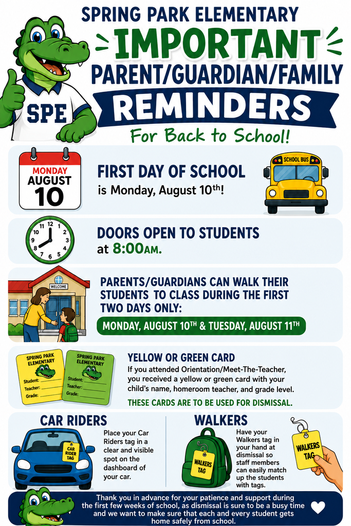 SPE's Back-To-School Reminders (English)