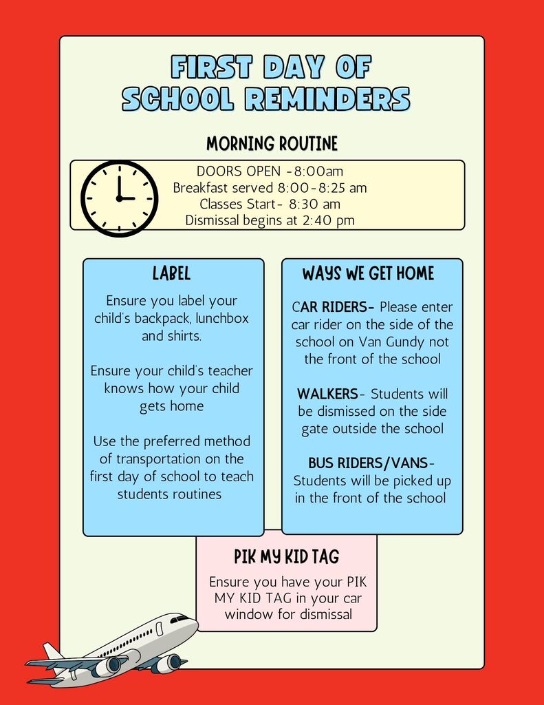 1st day reminders