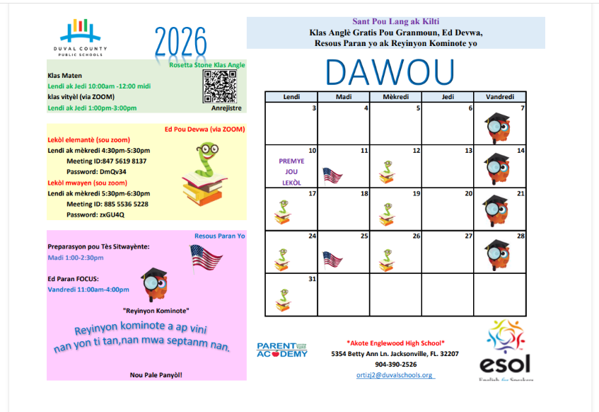 Aug Haitian Creole Calendar