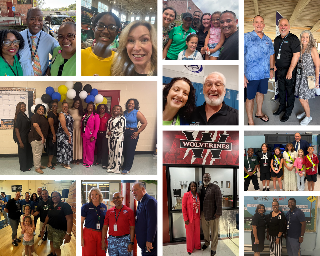 various members of the superintendent's leadership team visiting schools
