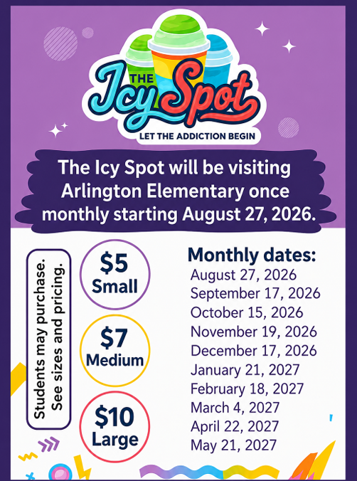 Icy Spot flyer with dates and pricing