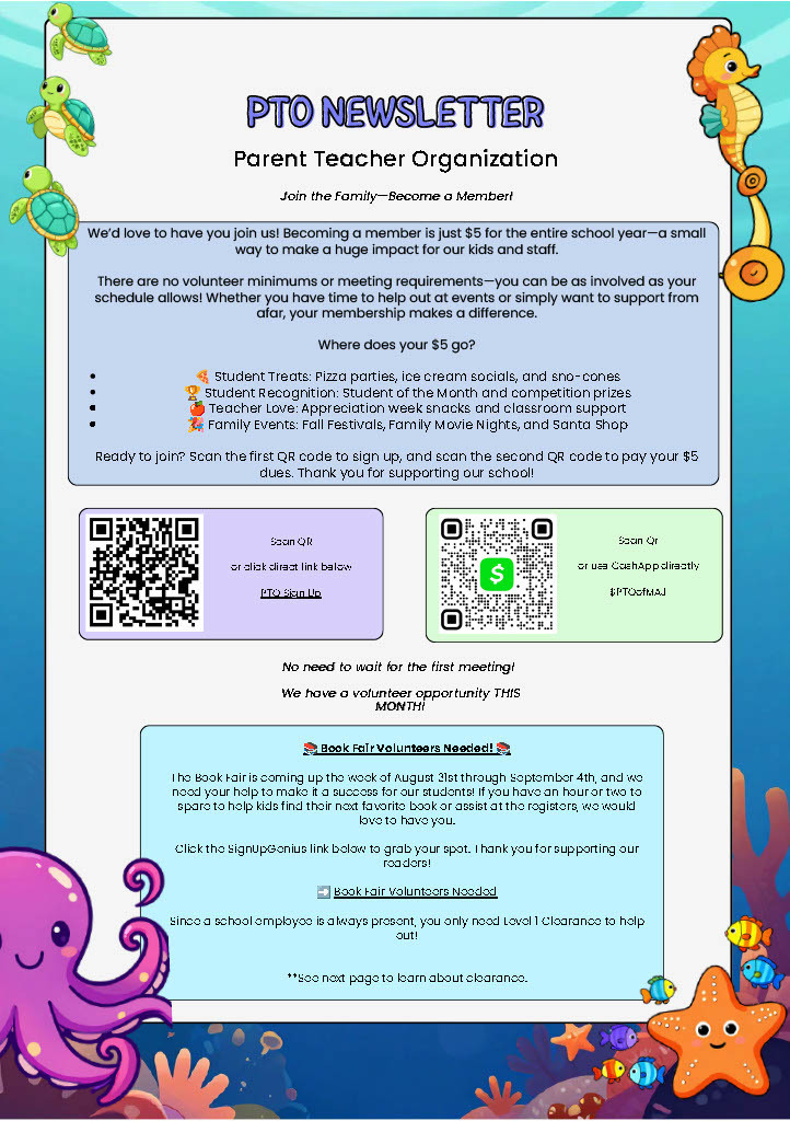 PTO Newsletter - August