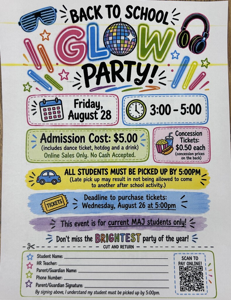 Back to School Glow Party Flyer