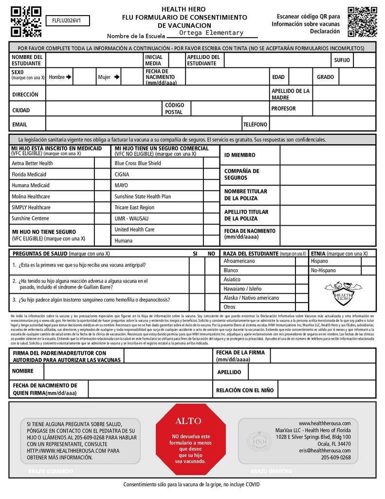 Flu Consent Form