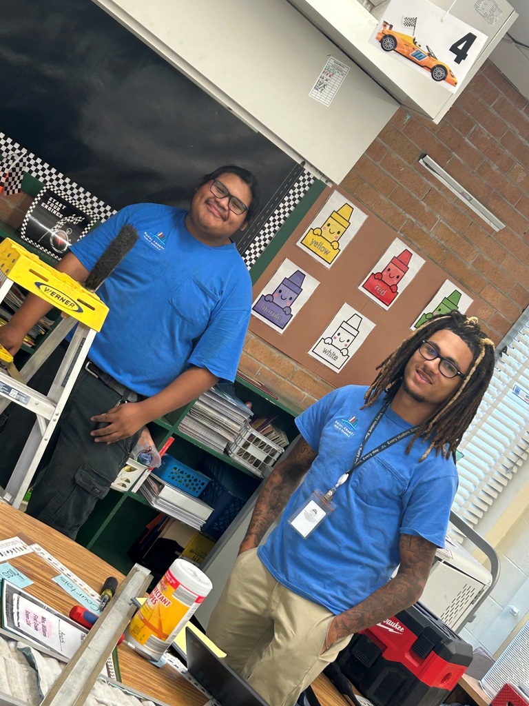 DCPS Employees Pablo Tolentino and Xavier Curtis at Fort Caroline Elementary School