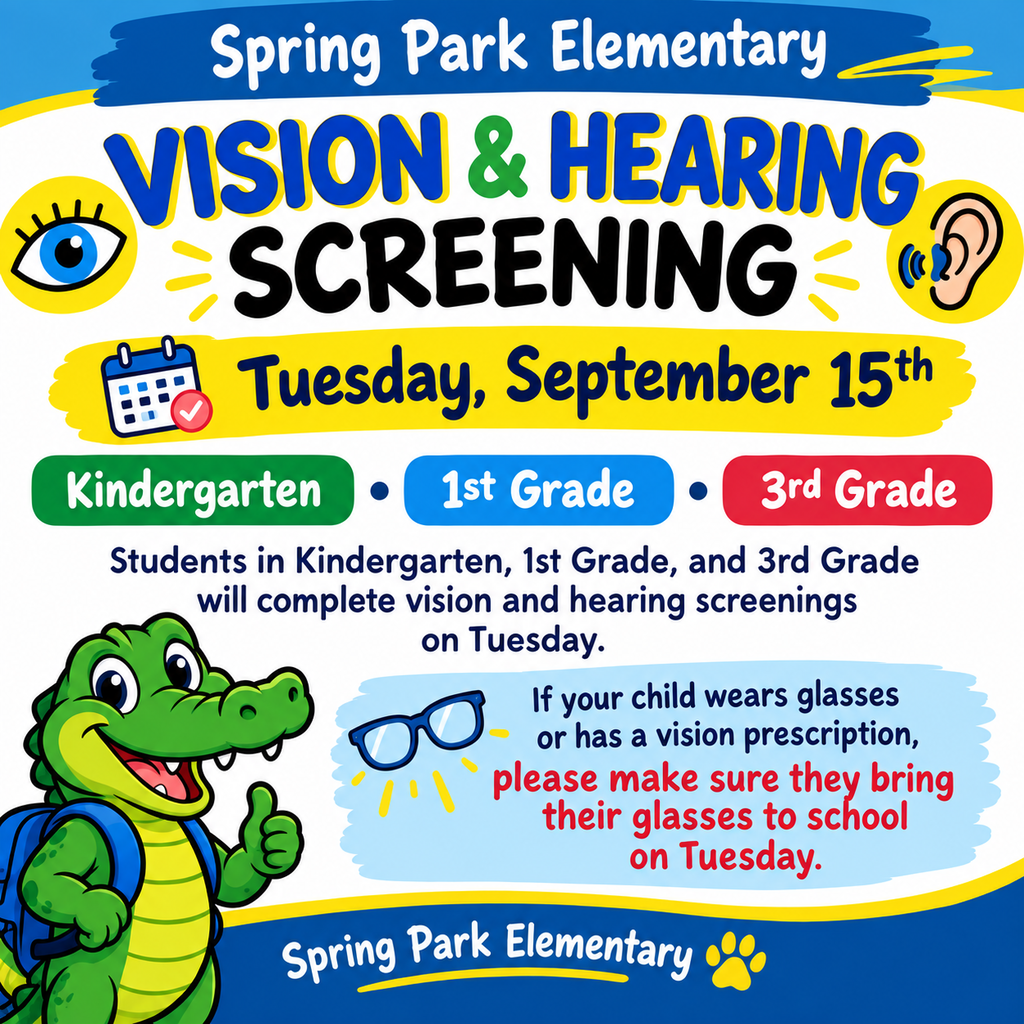 Vision & Hearing Screening UPDATE - Tues, September 15th