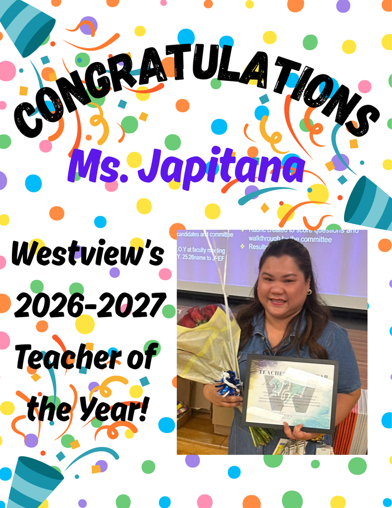 Westview 2026-2027 Teacher of the Year!