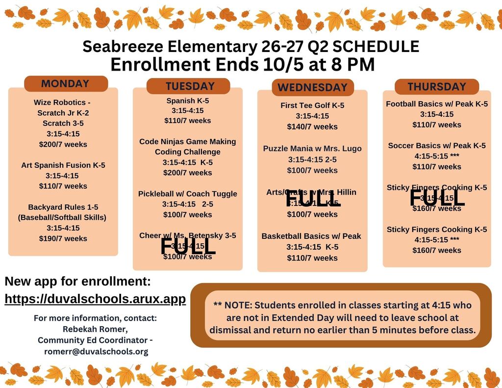 Community Ed Q2 Schedule