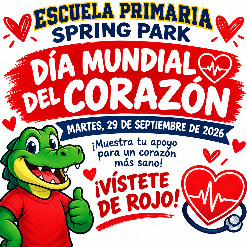 Spring Park Elementary World Heart Day Wear Red Day Sept 29th