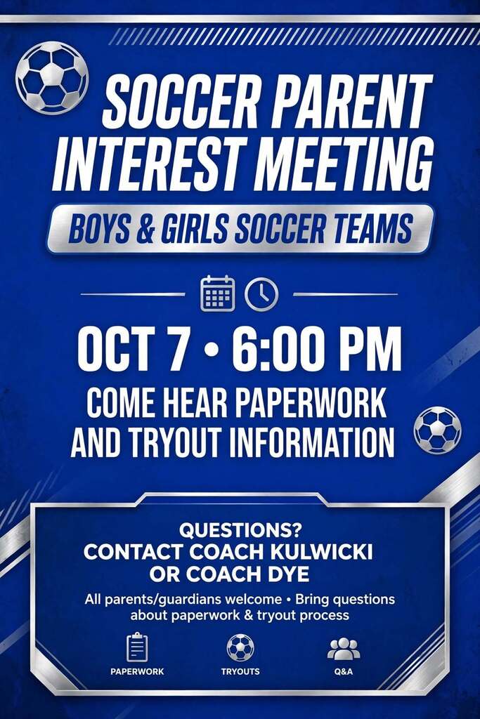 parent meeting poster for soccer parents