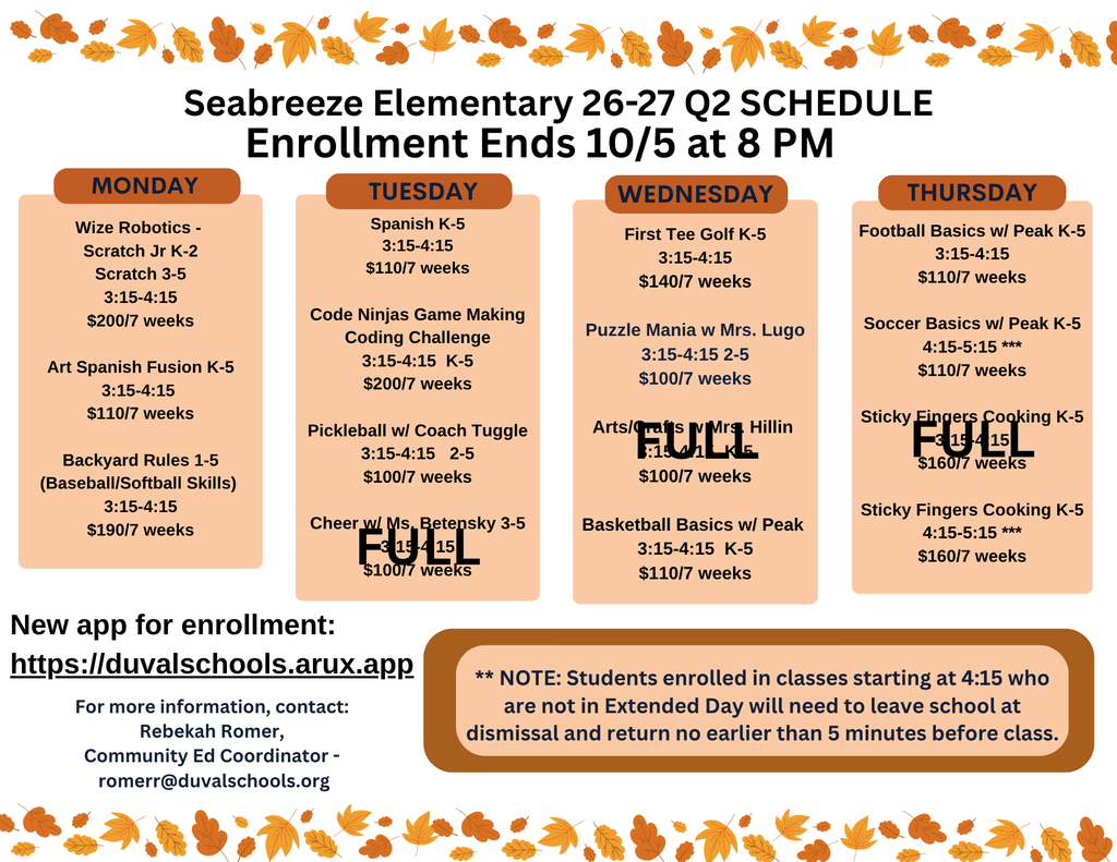 Community Ed Q2 Schedule