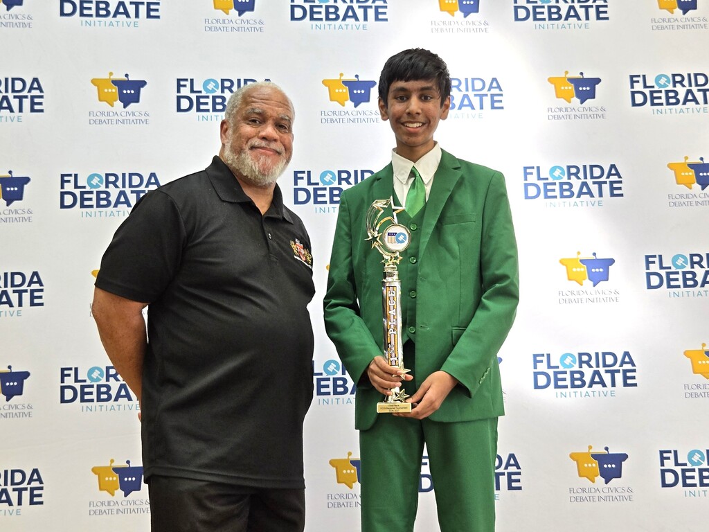 Akul P. won 1st place for the Ronald Reagan Presidential Debate