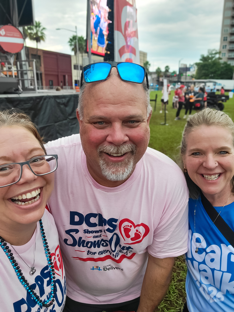 R.C. Clark and Mrs. Singleton run into Superintendent Dr. Bernier during the Heart Walk