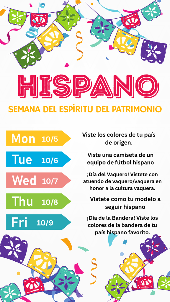 Hispanic Heritage Spirit Week(Spanish version)