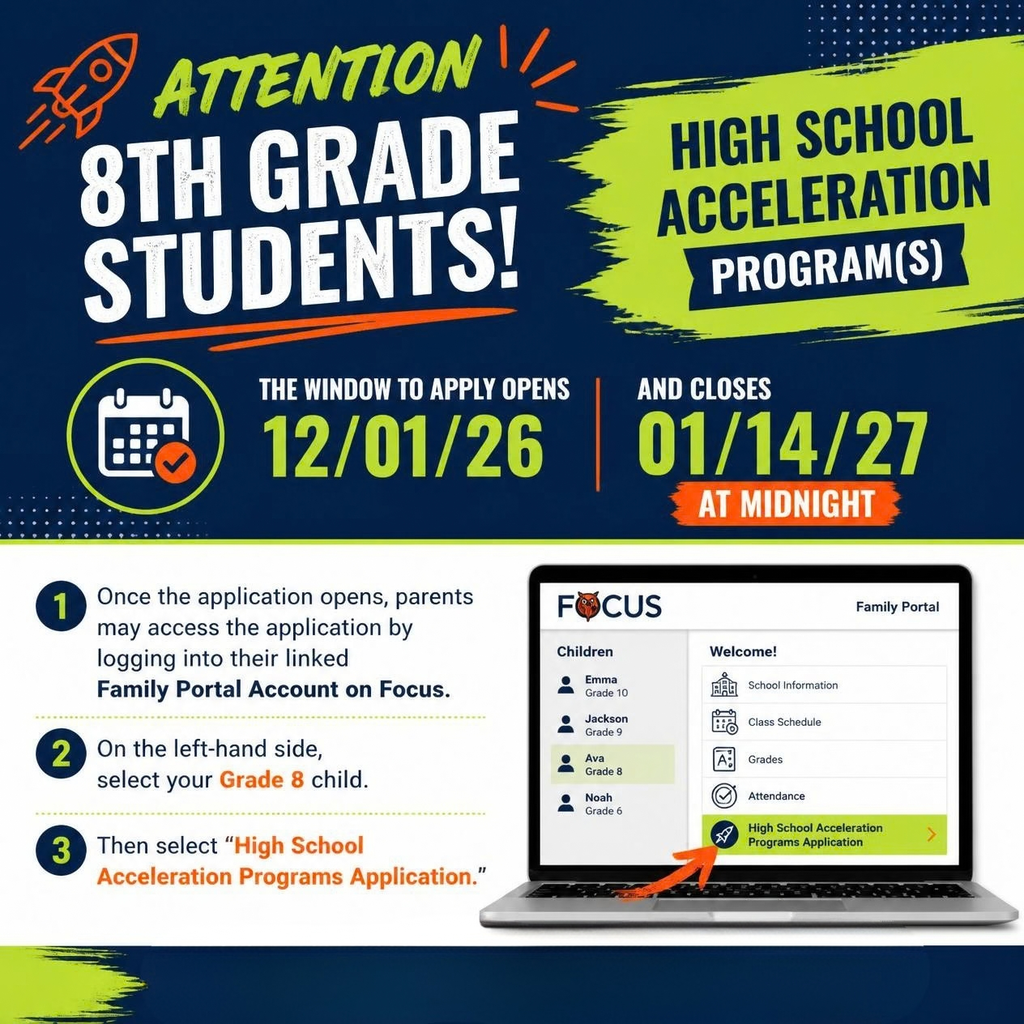 An advertisement for a high school acceleration program. It includes three steps to apply.