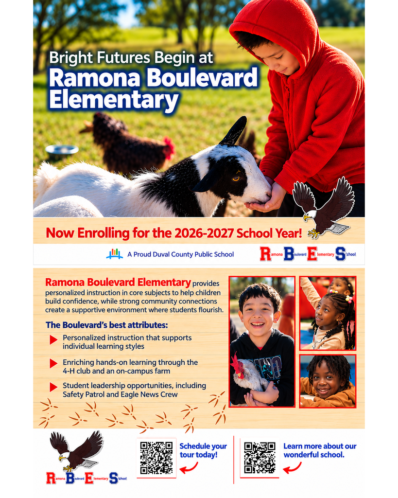 Ramona is a great place to B! We're on our "A" mission. Come enroll at a great Duval County Public School!