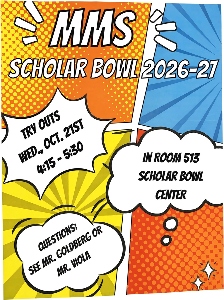 comic style poster advertising scholar bowl tryouts 10/21 at 415pm - 530 pm