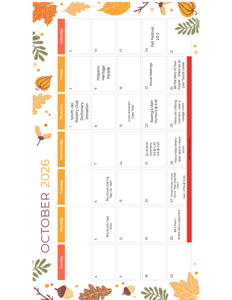 Greenfield calendar