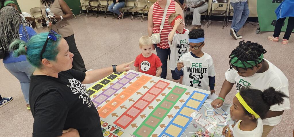 third grade math activity table during last year's math night