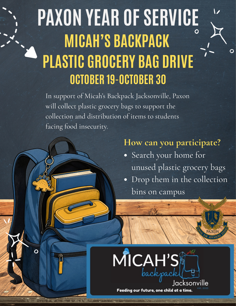 Micah's Backpack plastic grocery bag drive