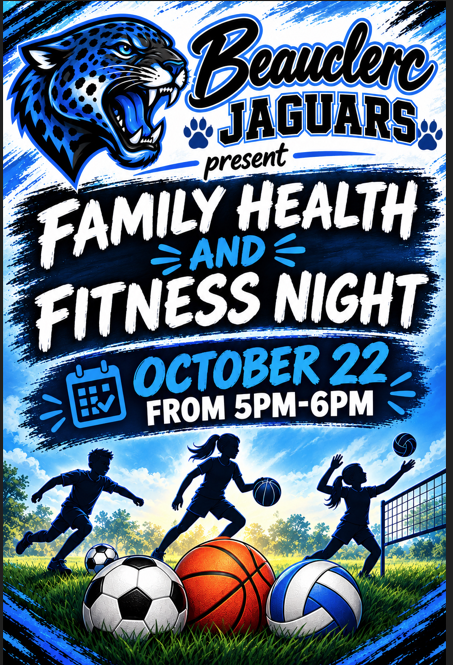 Join us at Beauclerc Elementary for our annual Health and Fitness Night on Thursday, October 22 from 5-6pm.