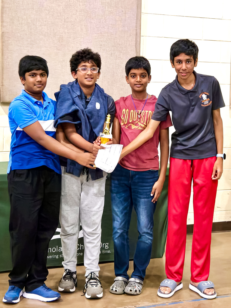 Middle School Chess Team wins 1st place in Scholastic Chess Tournament 2026