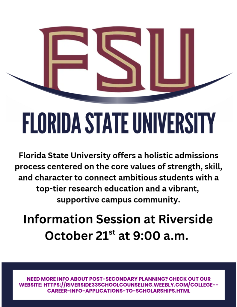 A white background with text and the FSU logo. The text reads, "Florida State University offers a holistic admissions process centered on the core values of strength, skill, and character to connect ambitious students with a top-tier research education and a vibrant, supportive campus community."