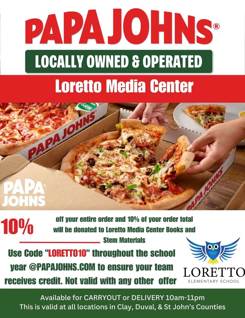 Papa Johns @Loretto10 code