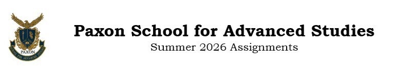 Summer Assignments 2026