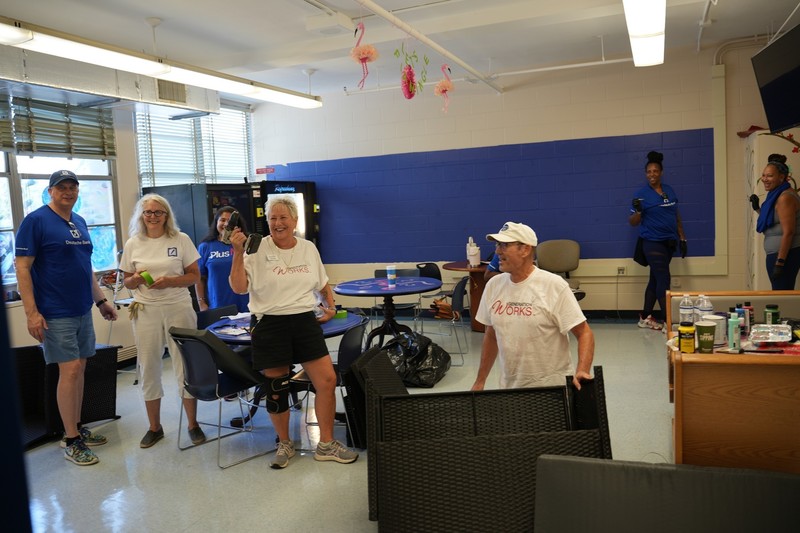 volunteers at the teacher lounge