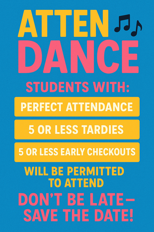 Perfect Attendance Party Flyer