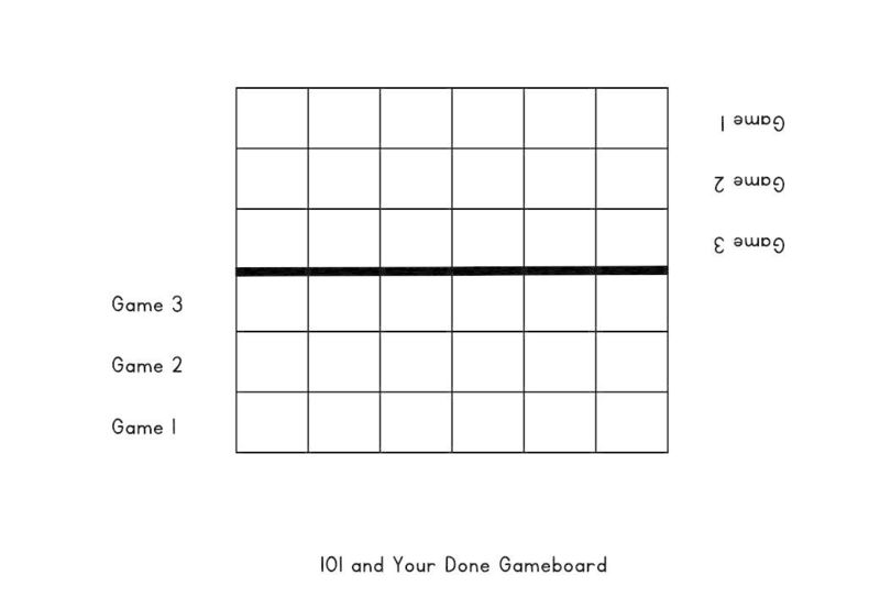 101 and Your Done Gameboard