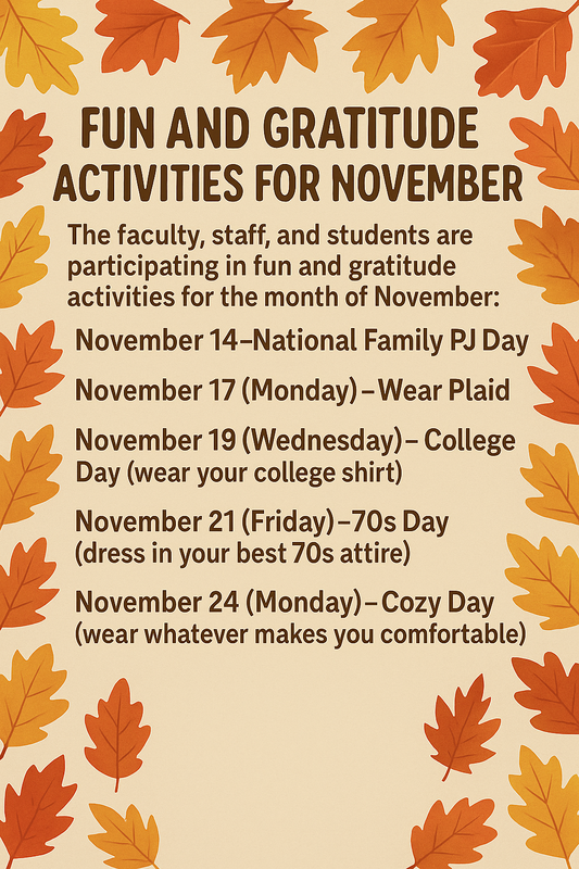 November Gratitude Calendar
