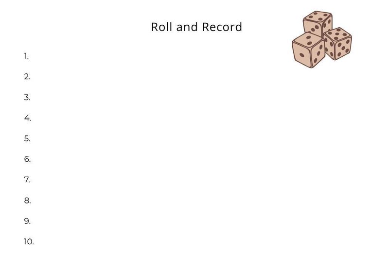 Roll and Record Blank Gameboard