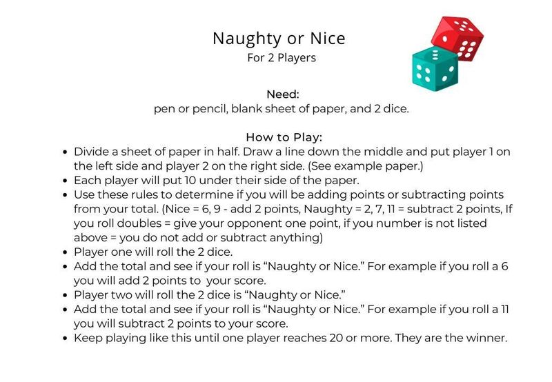 Naughty or Nice Directions