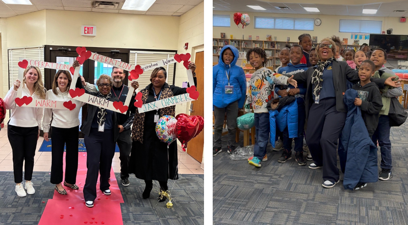 Students at George Washington Carver elementary receive winter coats