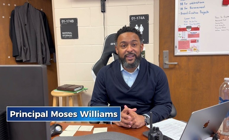 Principal Williams being thankful